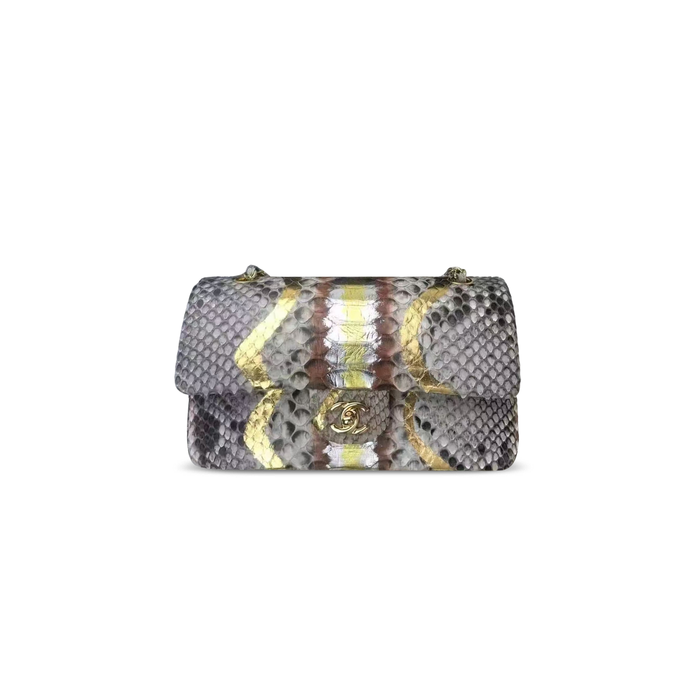 CHANEL CLASSIC FLAP SNAKESKIN TEXTURE (25*15.5*6cm)
